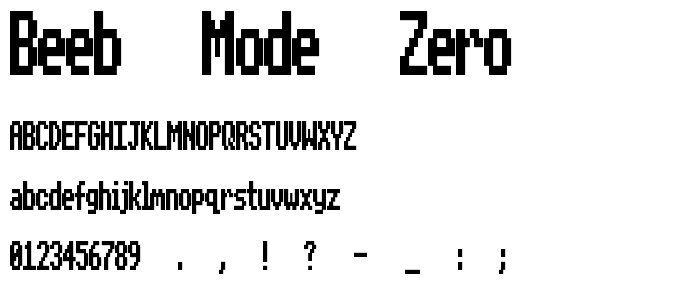 Beeb Mode Zero font